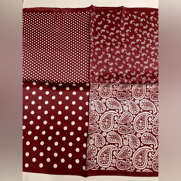 NWOT 100% silk polka dot paisley bandana - Picture 1 of 8